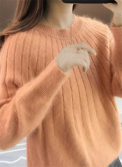 Women's fluffy knit – styled view