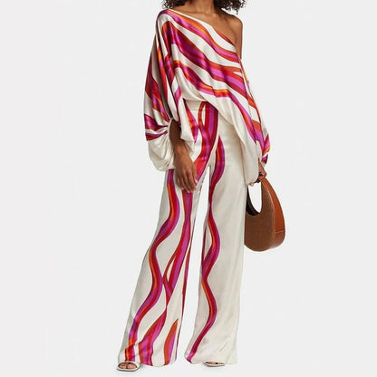 Women's Off-Shoulder Wide Leg Set – Summer Co-Ord