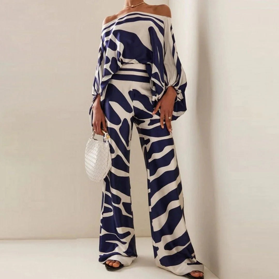 Women's Off-Shoulder Wide Leg Set – Summer Co-Ord