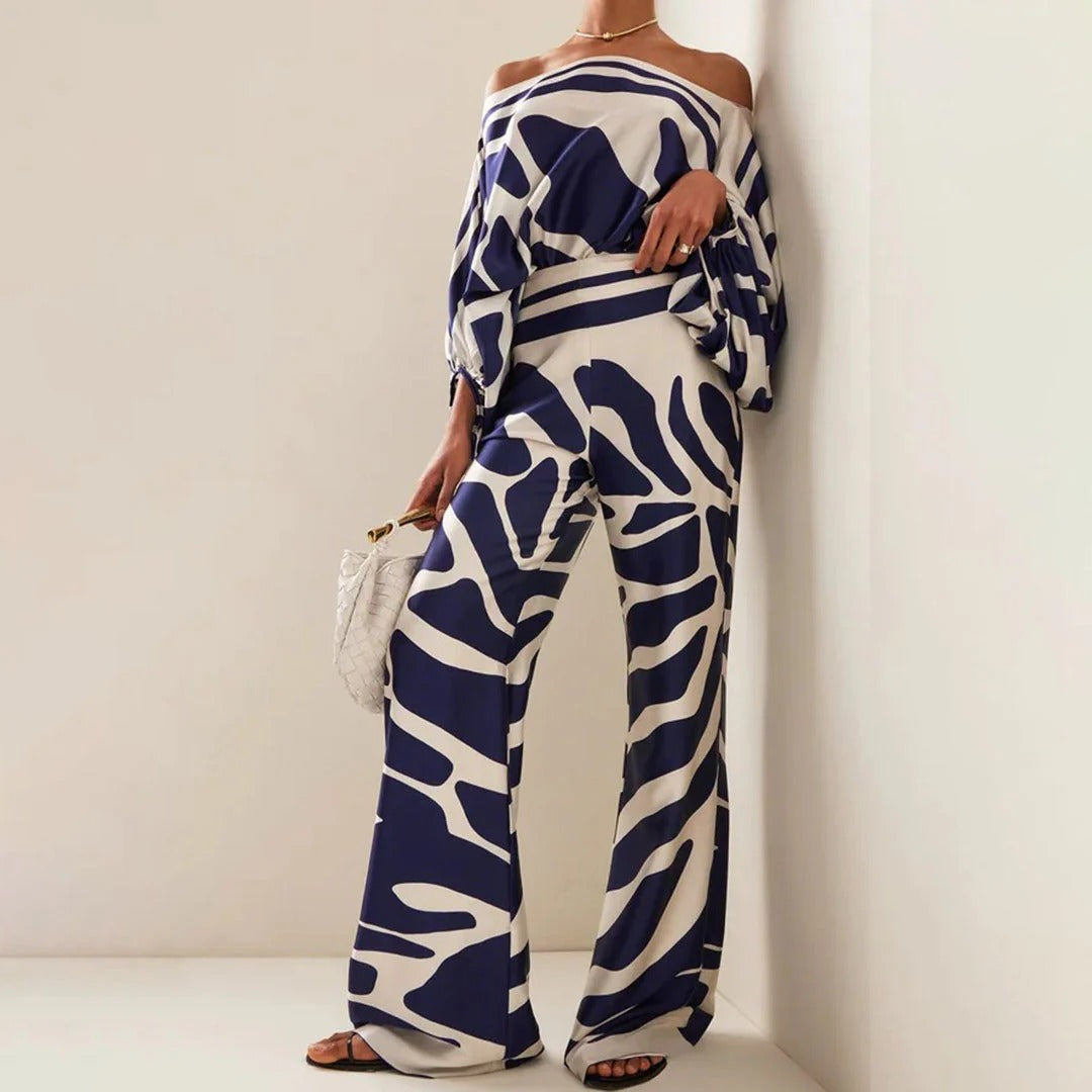 Women's Off-Shoulder Wide Leg Set – Summer Co-Ord