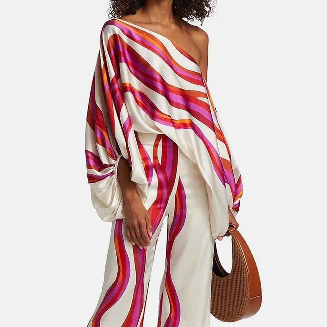 Women's Off-Shoulder Wide Leg Set – Summer Co-Ord
