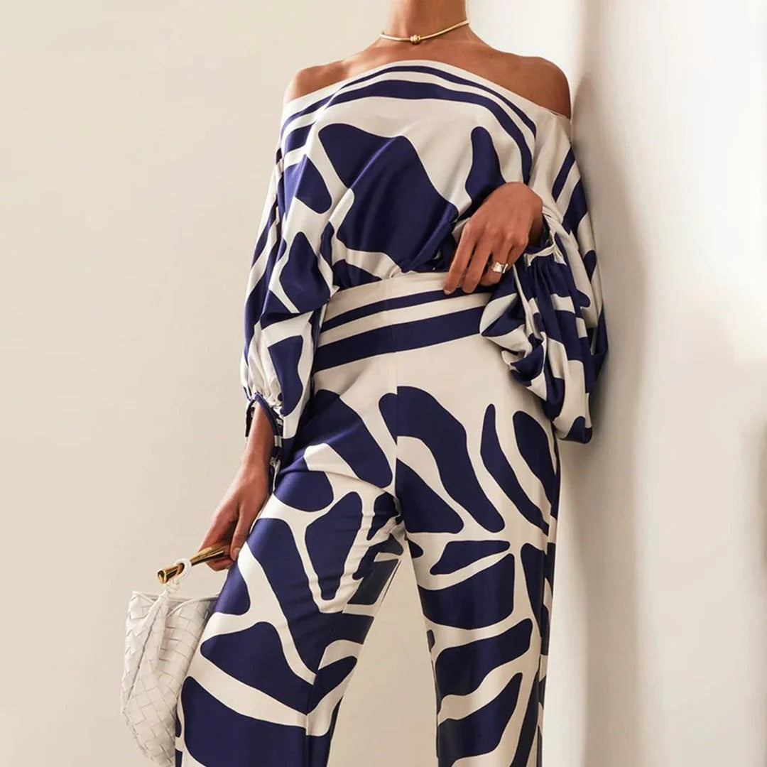 Women's Off-Shoulder Wide Leg Set – Summer Co-Ord