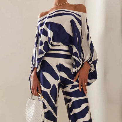 Women's Off-Shoulder Wide Leg Set – Summer Co-Ord