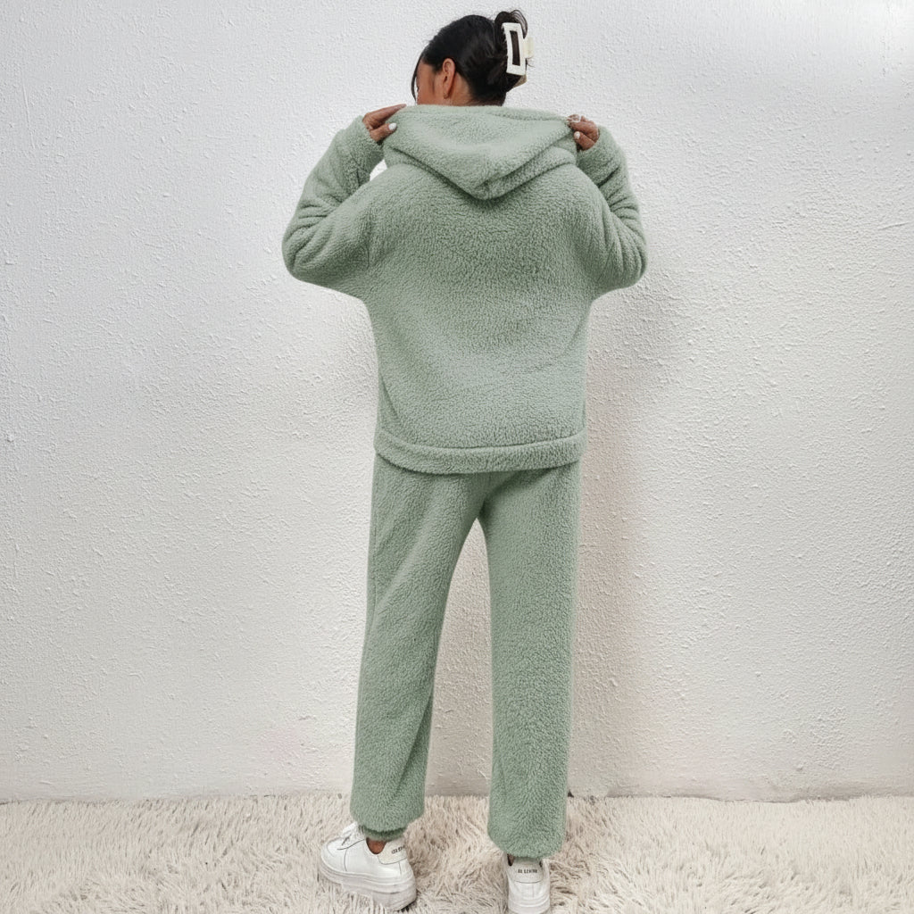 Women's Teddy Fleece Loungewear Set – Cozy Winter Co-Ord