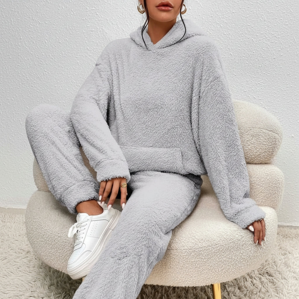 Women's Teddy Fleece Loungewear Set – Cozy Winter Co-Ord