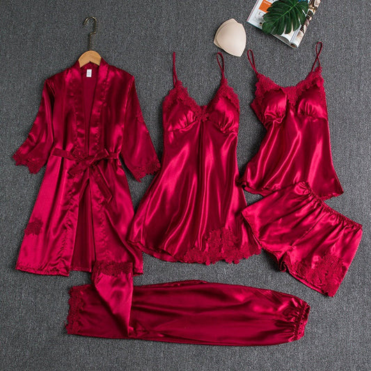 Women's Lace-Trimmed Pajama Set – Elegant Sleepwear