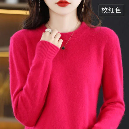 Women's Cashmere Crew Neck Sweater – Slim Fit Pullover
