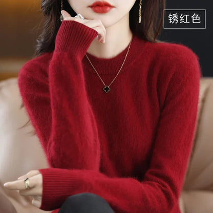 Women's Cashmere Crew Neck Sweater – Slim Fit Pullover