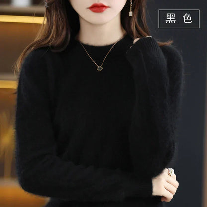 Cashmere crew neck – fabric texture detail