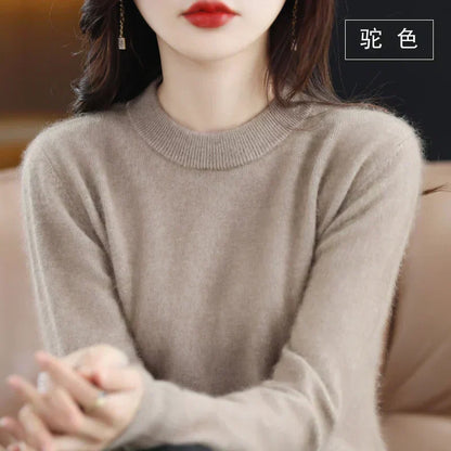 Women's Cashmere Crew Neck Sweater – Slim Fit Pullover