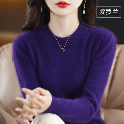 Women's Cashmere Crew Neck Sweater – Slim Fit Pullover