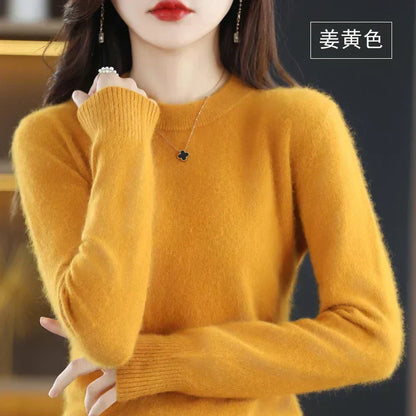Women's Cashmere Crew Neck Sweater – Slim Fit Pullover