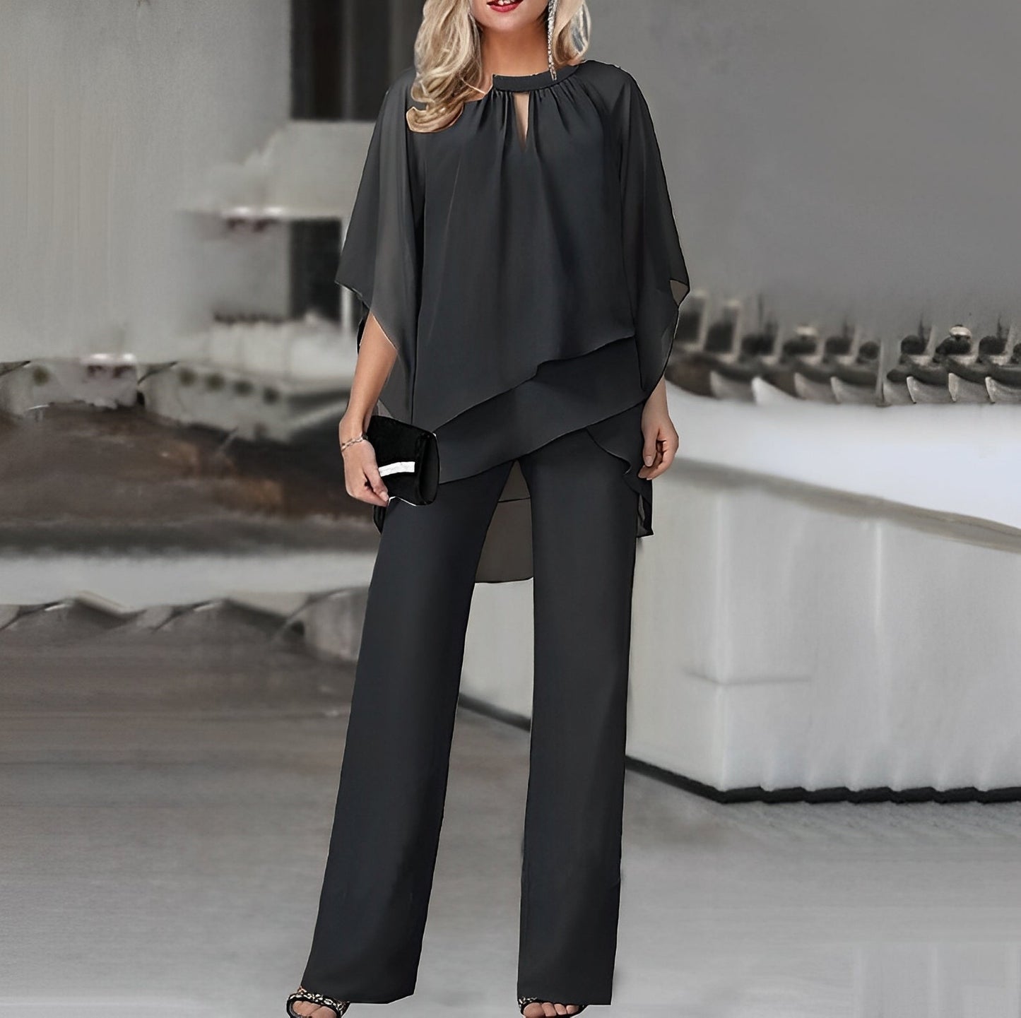 Women's Wide Leg Pants Co-Ord – Casual Two-Piece Set