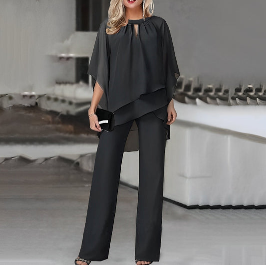 Women's Wide Leg Pants Co-Ord – Casual Two-Piece Set