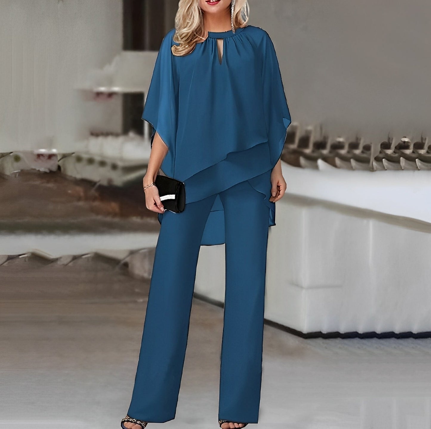 Women's Wide Leg Pants Co-Ord – Casual Two-Piece Set