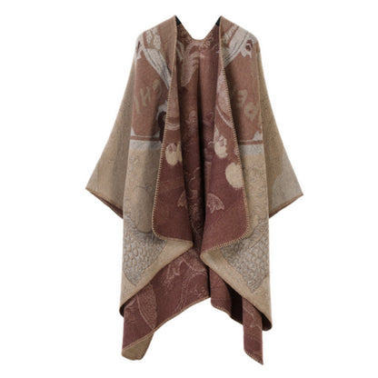 Reversible knit wrap – reverse side view