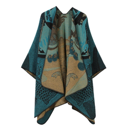 Fish scale pattern poncho – texture detail
