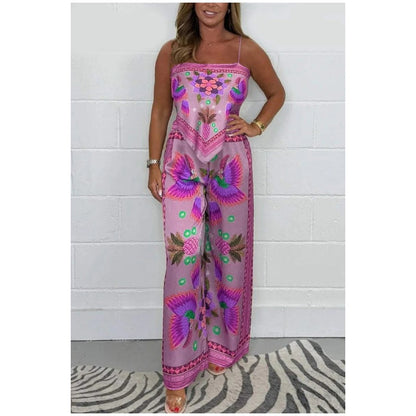 Women's Printed Co-Ord Set – Spaghetti Strap Top and Pants