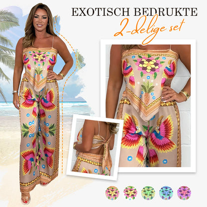Women's Printed Co-Ord Set – Spaghetti Strap Top and Pants