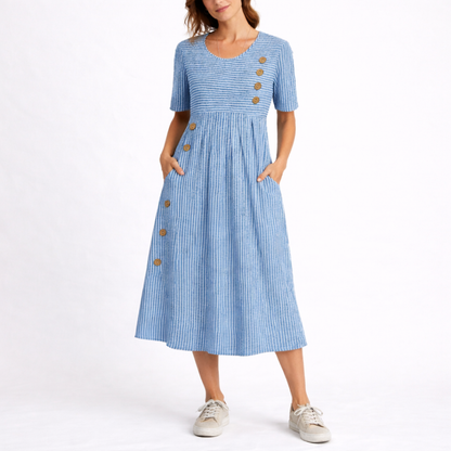 Striped Midi Dress – Lightweight Everyday Summer Dress
