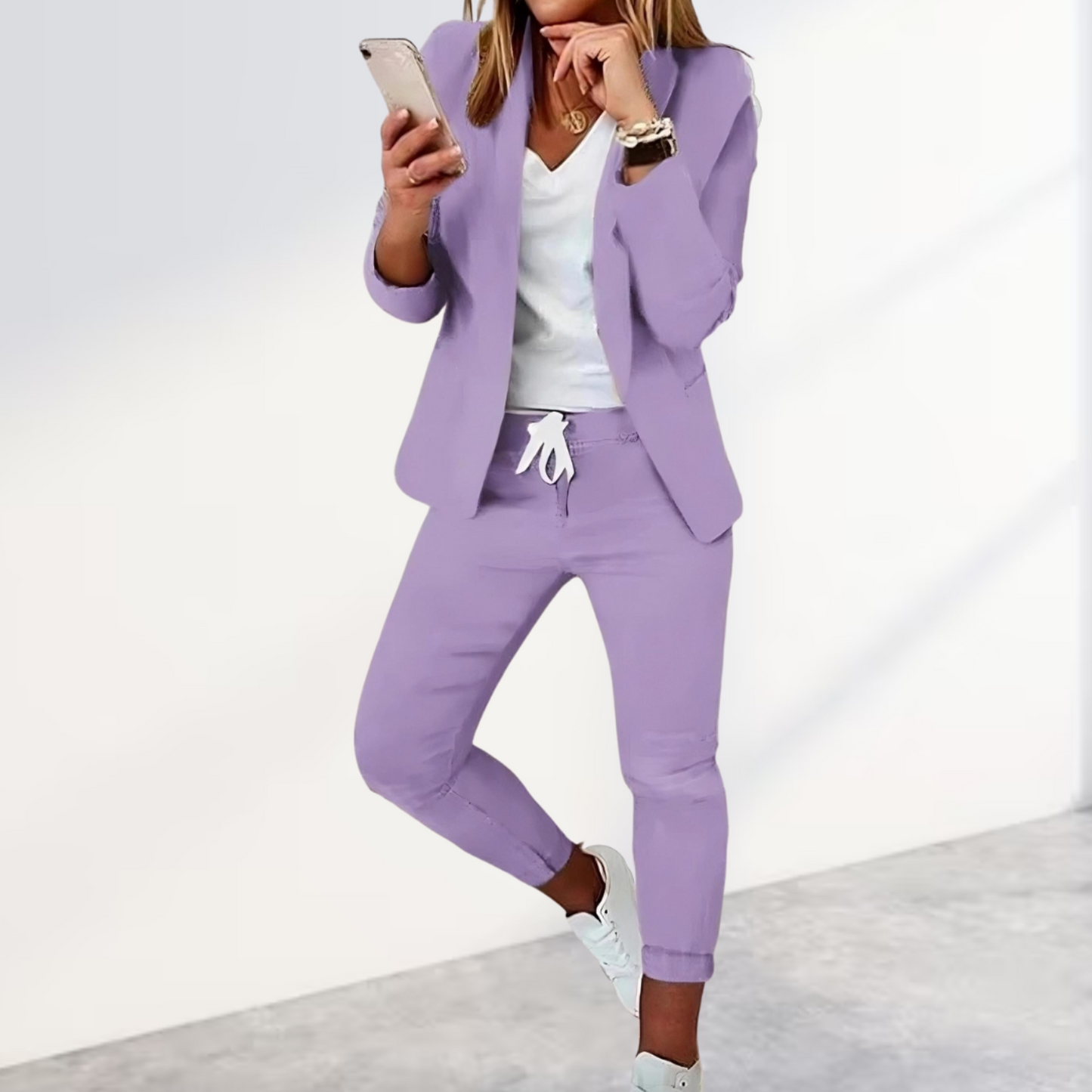 Women's Athleisure Blazer Suit – Two-Piece Sport Set