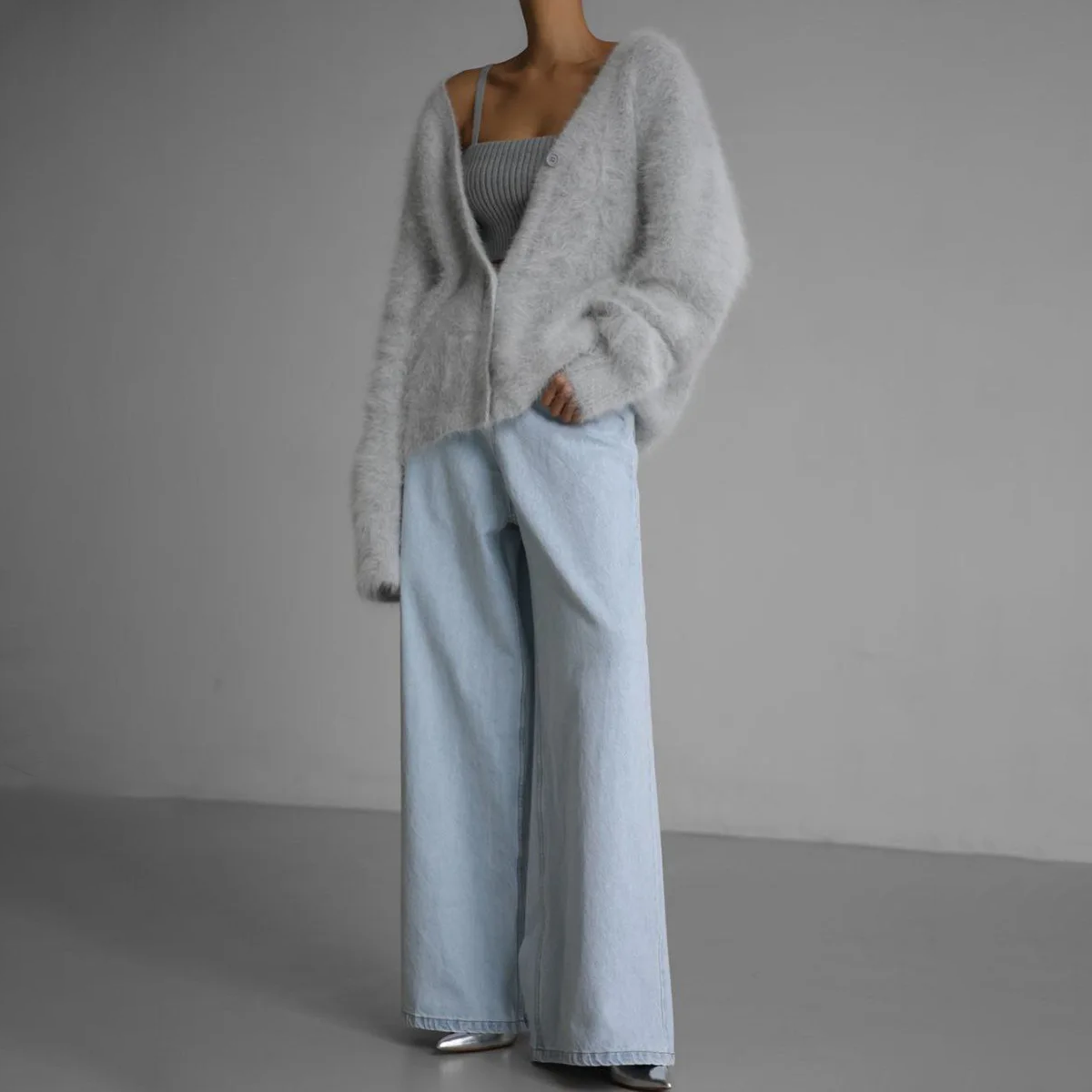 Textured knit cardigan – colour option