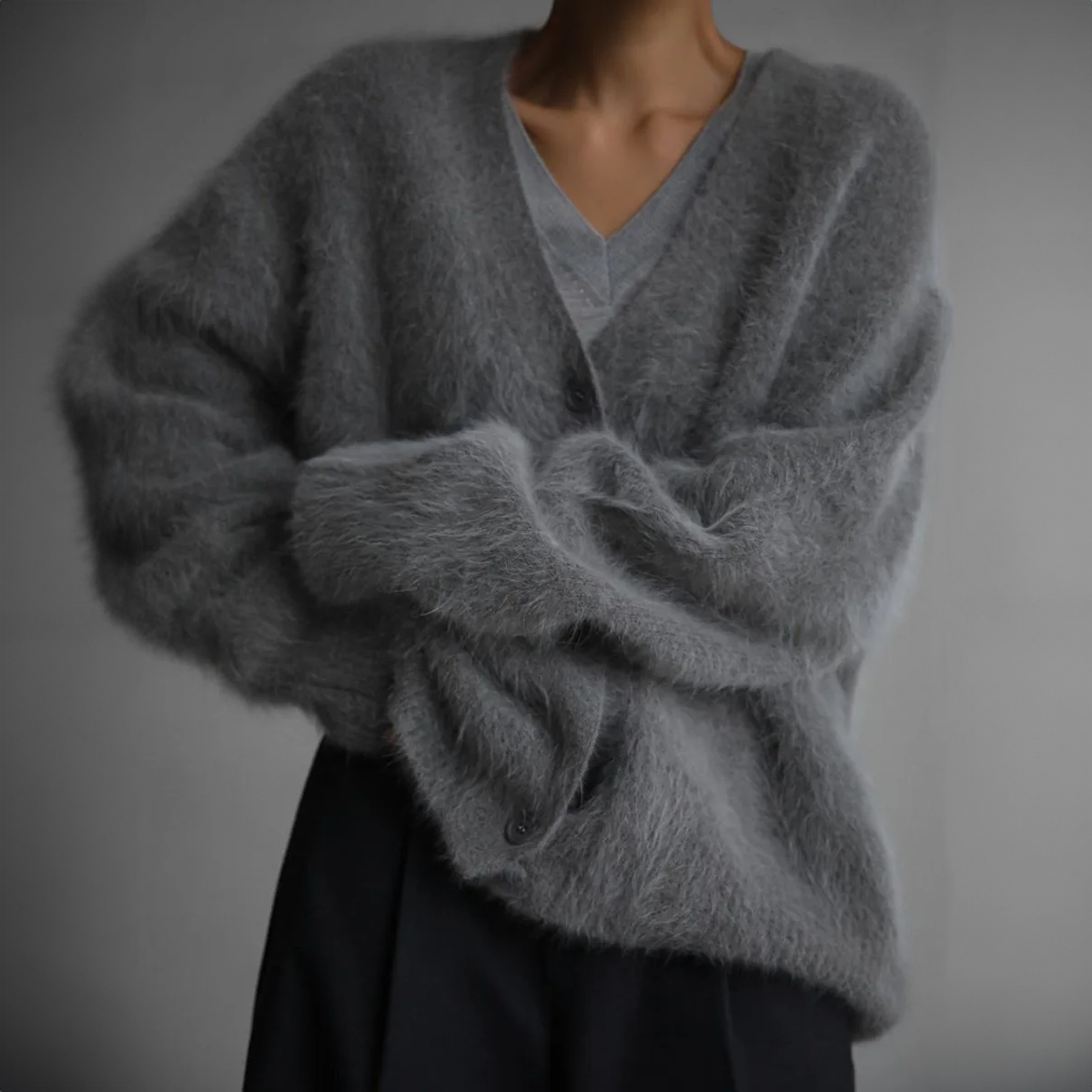 Women's chunky cardigan – back view