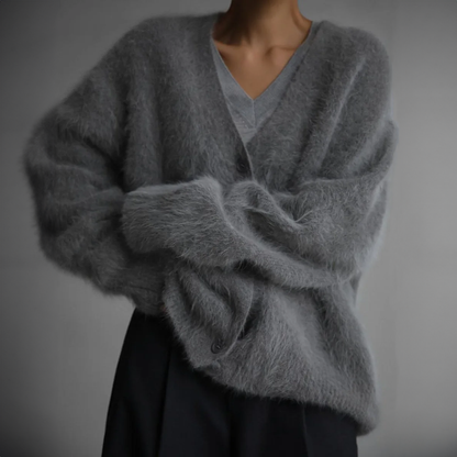 Women's chunky cardigan – back view