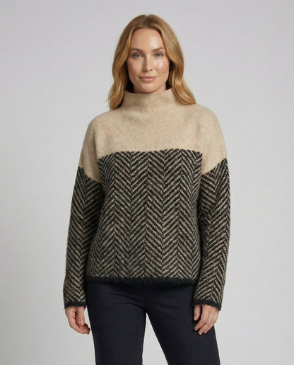 Mock neck pullover – neckline detail