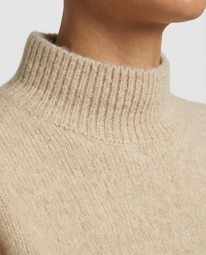 Mock neck sweater – back view