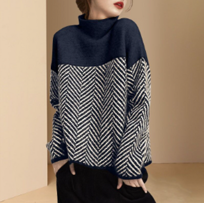 Women's mock neck sweater – styled outfit