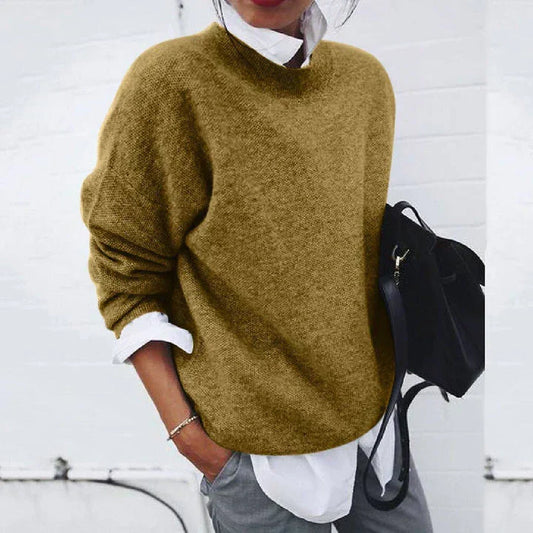 Women's essential knit sweater – cozy pullover front view