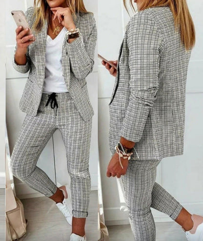 Women's Tailored Wide Leg Suit – Blazer Two-Piece Set