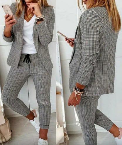 Women's Tailored Wide Leg Suit – Blazer Two-Piece Set