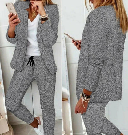 Women's Tailored Wide Leg Suit – Blazer Two-Piece Set