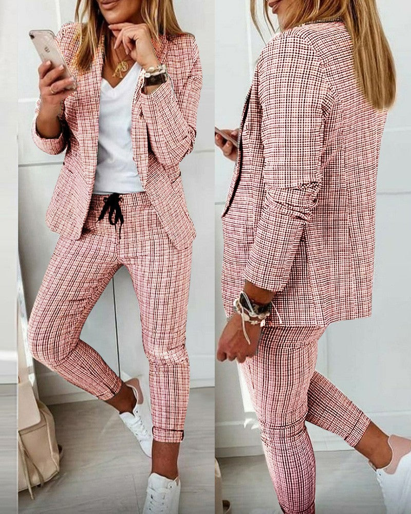 Women's Tailored Wide Leg Suit – Blazer Two-Piece Set