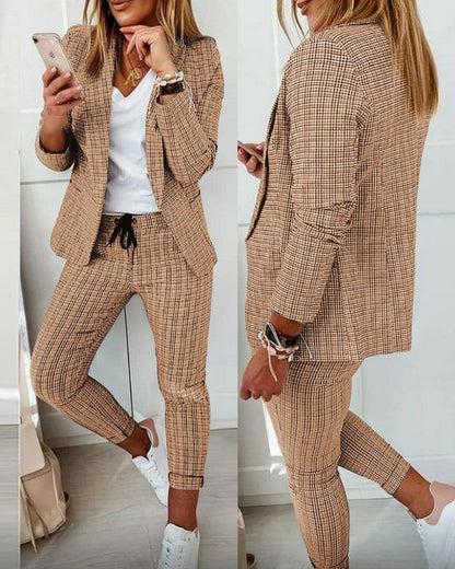 Women's Tailored Wide Leg Suit – Blazer Two-Piece Set