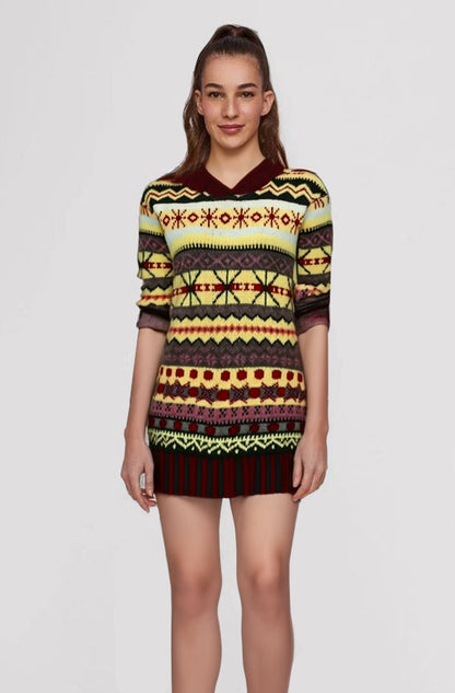 Fair Isle pattern sweater – nordic knit detail