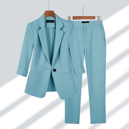 Women's Tailored Blazer Suit Set – Notched Lapel Two-Piece