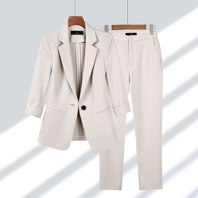 Women's Tailored Blazer Suit Set – Notched Lapel Two-Piece