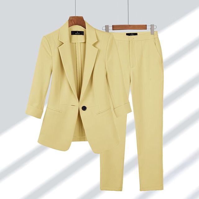 Women's Tailored Blazer Suit Set – Notched Lapel Two-Piece