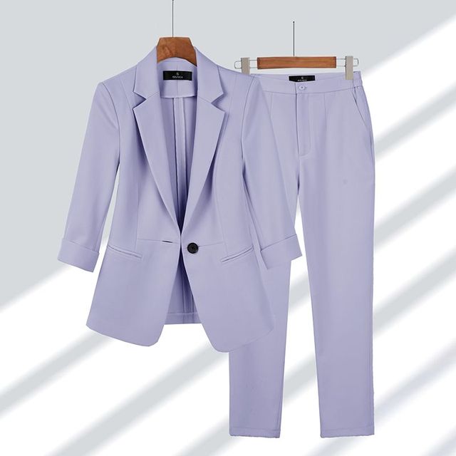 Women's Tailored Blazer Suit Set – Notched Lapel Two-Piece