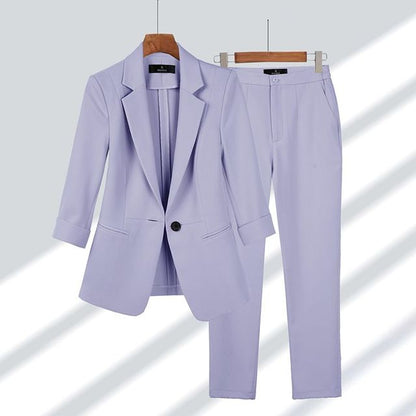 Women's Tailored Blazer Suit Set – Notched Lapel Two-Piece