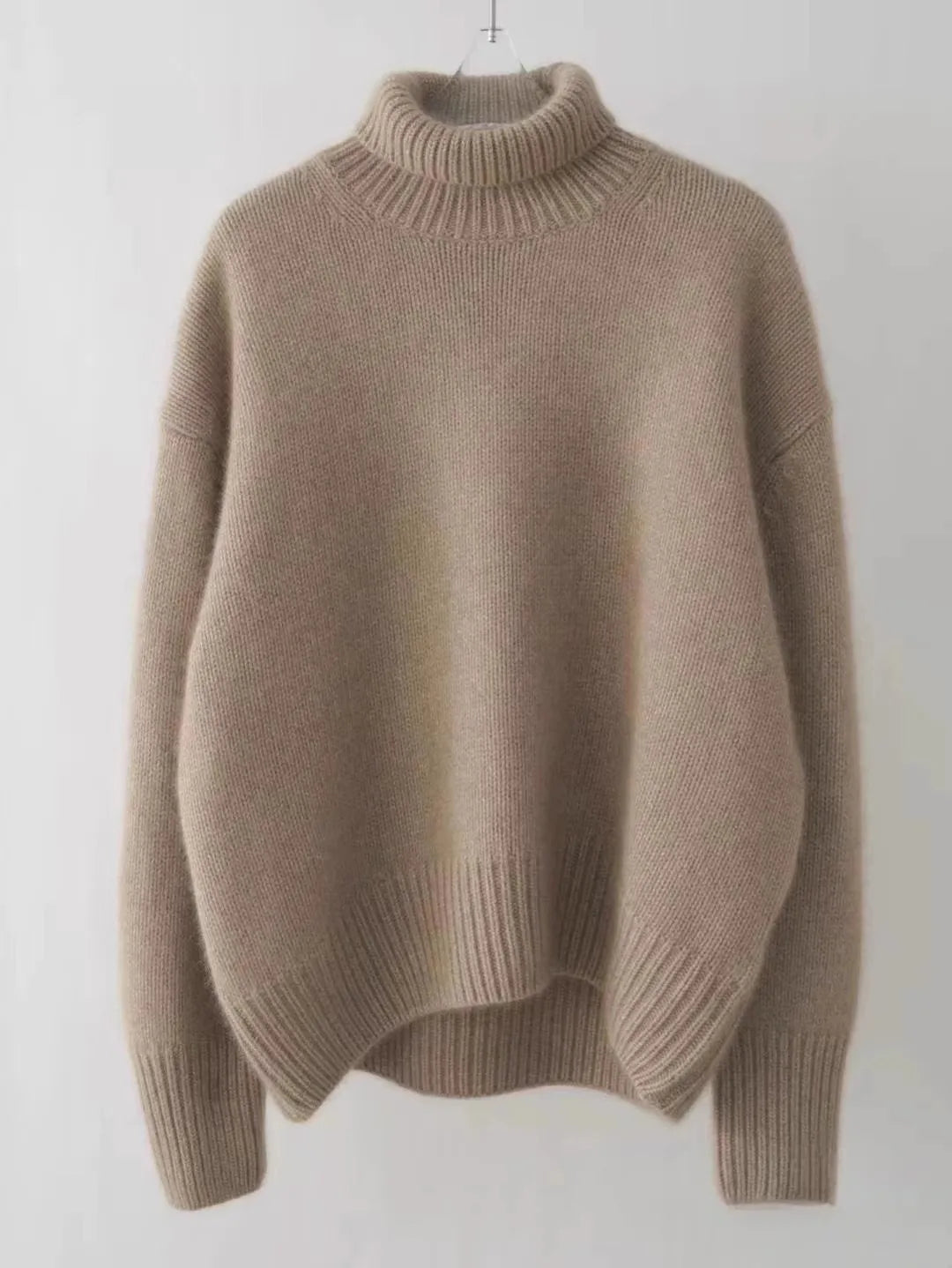 Cashmere ribbed cuff sweater – styled view