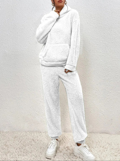 Women's Plush Loungewear Set – Hooded Jogger Co-Ord