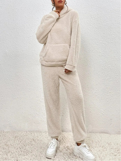 Women's Plush Loungewear Set – Hooded Jogger Co-Ord
