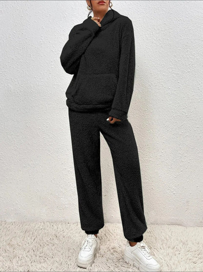Women's Plush Loungewear Set – Hooded Jogger Co-Ord