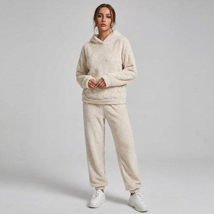 Women's Plush Loungewear Set – Hooded Jogger Co-Ord