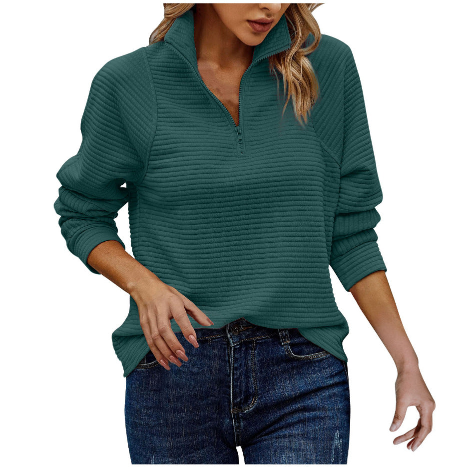 Quarter zip pullover – styled view