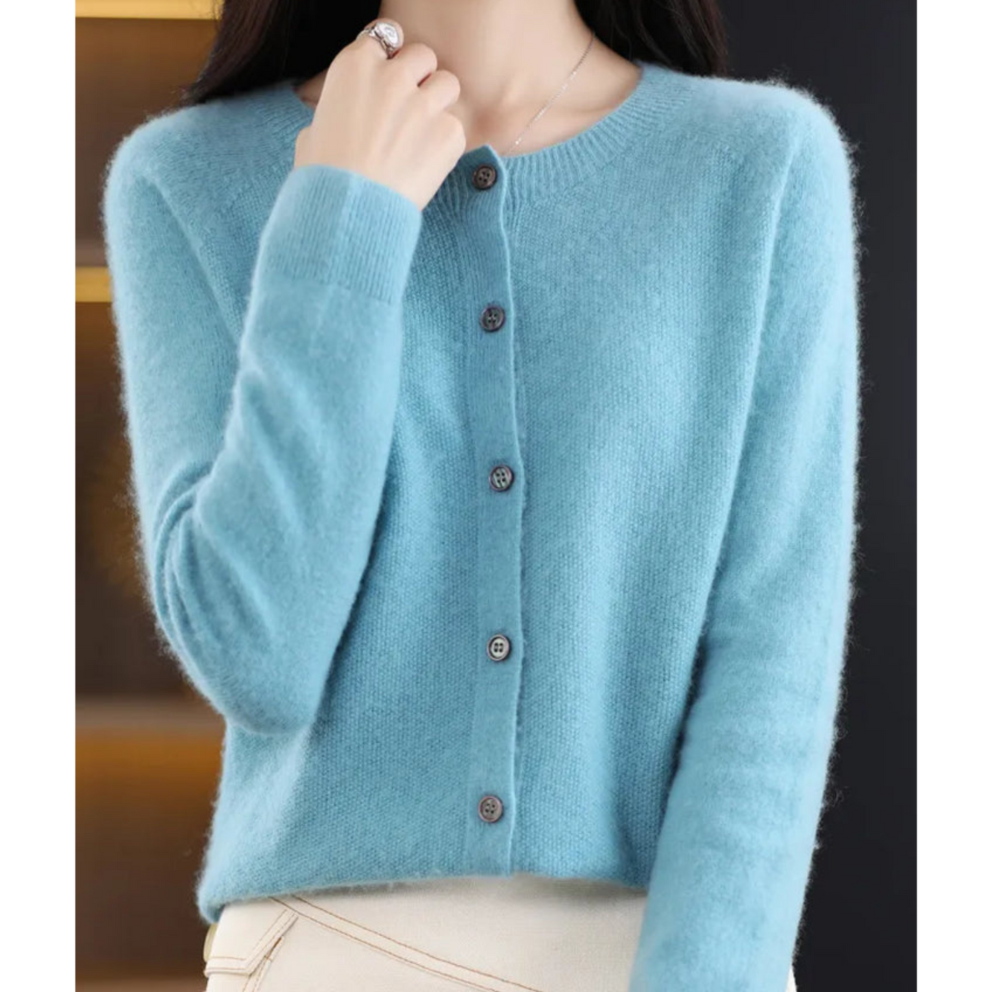 Button-front cardigan – back view